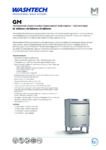 cover page of the Washtech GM Sanitising Glasswasher (with Booster Pump) specification sheet pdf