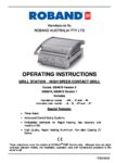 cover page of the Roband GSA810S Grill Station specification sheet pdf