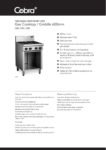 cover page of the Cobra C6B – 600mm Gas Cooktop Open Cabinet Base specification sheet pdf