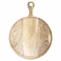 Chef Inox Mangowood Serving Board Round W/Hdl 300X400X15Mmnatural
