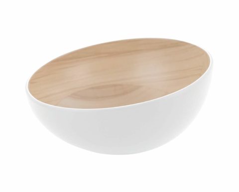 Zicco Echo Melamine Round Bowl White/Birch ? 285x138mm