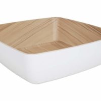 Zicco Echo Square Bowl ? White/Birch ? 250x250x75mm
