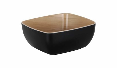 Zicco Echo Rectangular Bowl ? Black/Birch ? 176x162x75mm