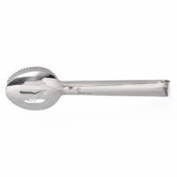 CHEF INOX ROUND SPOON TONGS S/S ONE SIDE SLOTTED 240mm