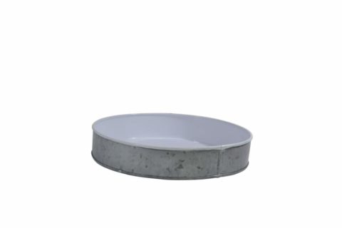 Chef Inox Coney Island -Galvanised Round Tray Dipped Wht 240X45Mm