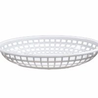 Chef Inox Coney Isand -Plastic Serving Basket Oval White 240X150X50Mm