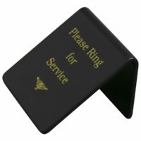 Generic Please Ring For Service Table Sign (Gold On Black)