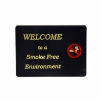 Generic Please Ring For Service Table Sign (White On Black)