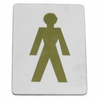 Generic Male Symbol Wall Sign (Gold On White)
