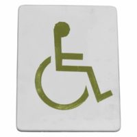 Generic Wheelchair Symbol Wall Sign (Gold On White)