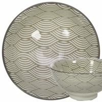 GUSTA Small Bowl 10×4,6cm Gray Waves + Waves