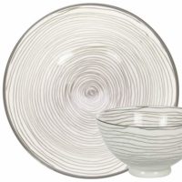 GUSTA Medium Bowl ø13.5×7.5cm Gray Swirl + Swirl