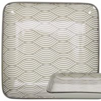 GUSTA Square Plate 12.5×12.5cm Gray Waves