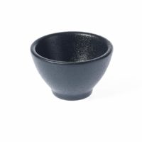 TABLEKRAFT BLACK ROUND SAUCE DISH FOOTED 76x47mm