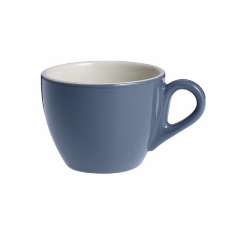 Brew-Steel Blue/White Large Flat White  Cup 220Ml