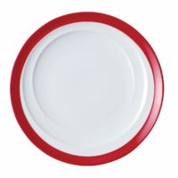 Royal Porcelain Maxadura Resonate Round Plate Coupe  Red Inner Band  230mm