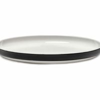 Serax Passe-Partout Round Plate Low Matt White W/Black