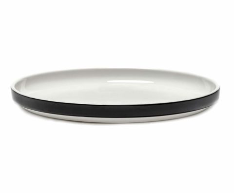 Serax Passe-Partout Round Plate Low Matt White W/Black