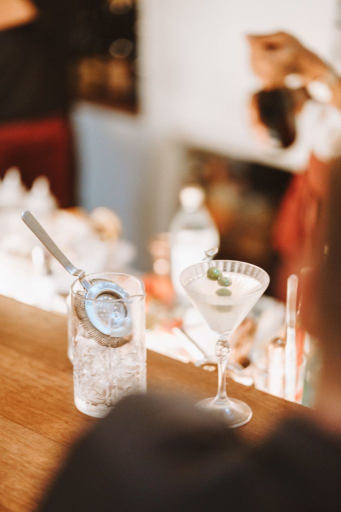 gin cocktail barware beverage service